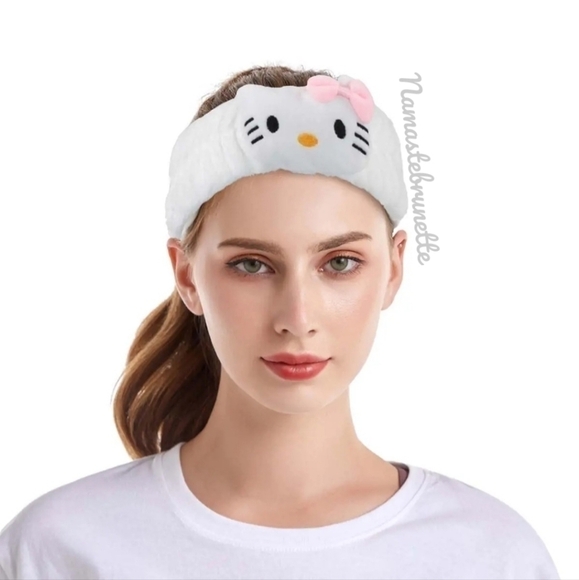 Hello Kitty Plush Headband For Spa Makeup Sanrio Kawaii - Picture 3 of 11